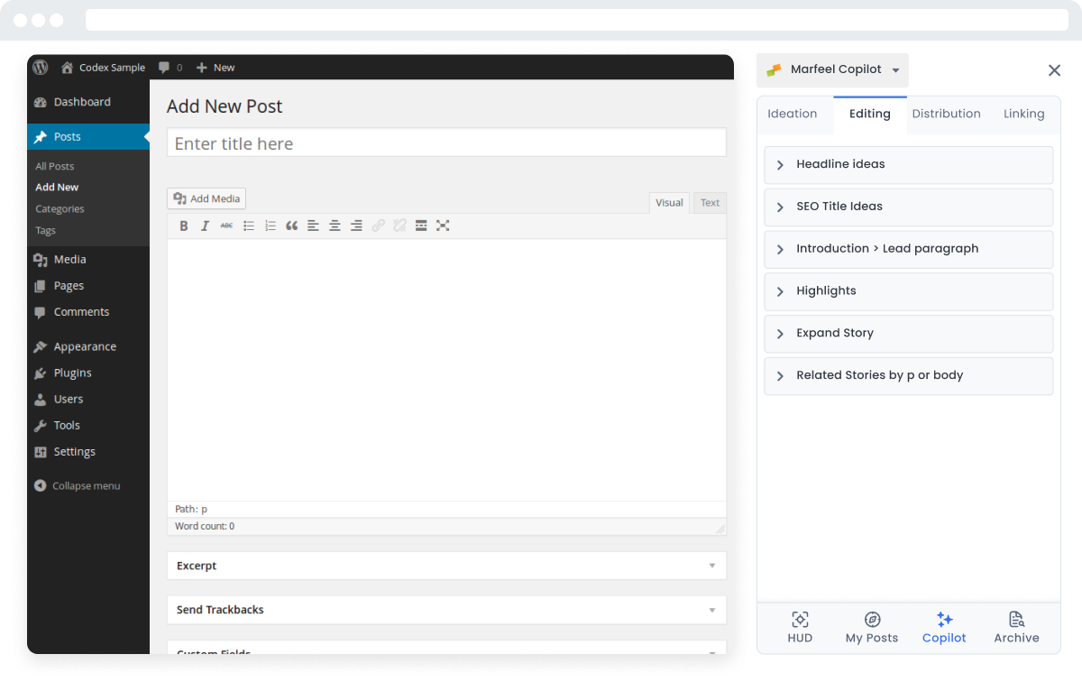 Marfeel Copilot - WordPress CMS integration